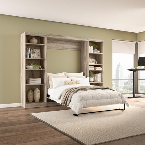 Full Murphy Bed with 2 Shelving Units (109W)