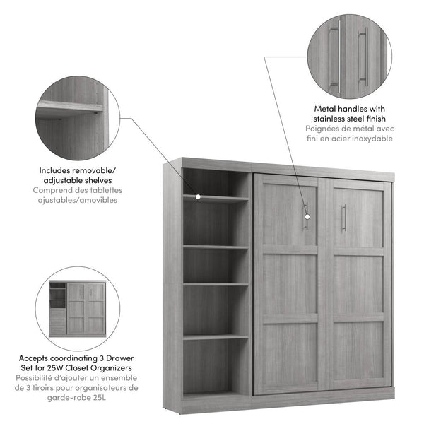 Full Murphy Bed with Shelving Unit (84W)