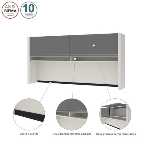 Huche 71L pour bureau étroit sans caisson