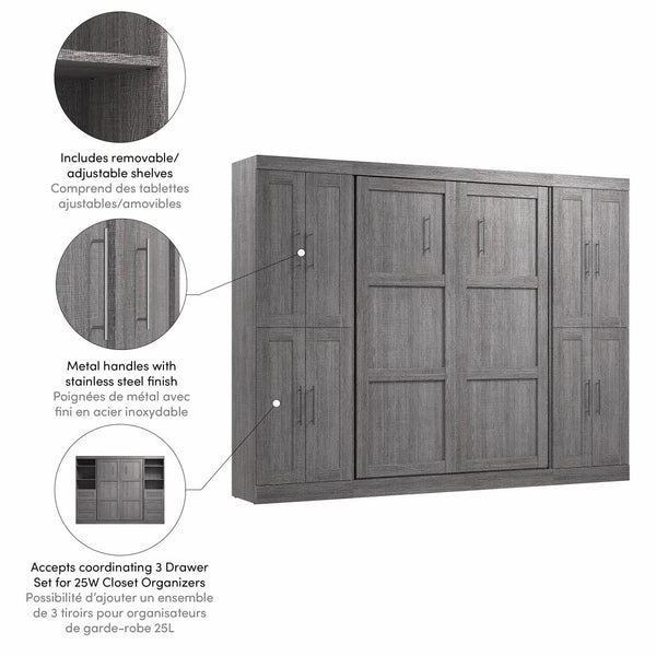 Full Murphy Bed with Storage Cabinets (109W)