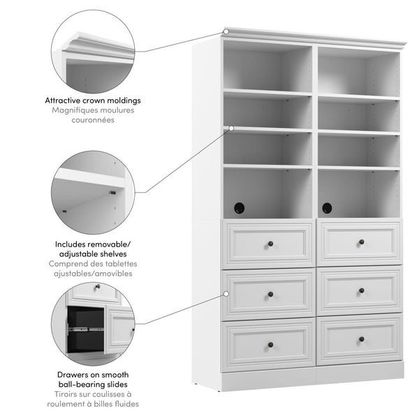 Traditional Closet System with Shelves & Drawers, 50W x 20D