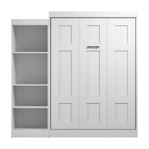 Lit escamotable double avec organisateur de garde-robe (85L)