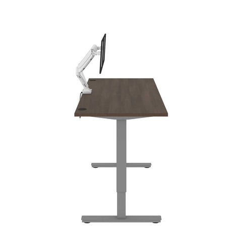 Bureau assis-debout 72L x 30P avec support double pour moniteurs
