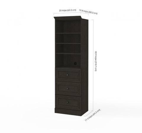Traditional Closet System with Shelves & Drawers, 25W x 20D