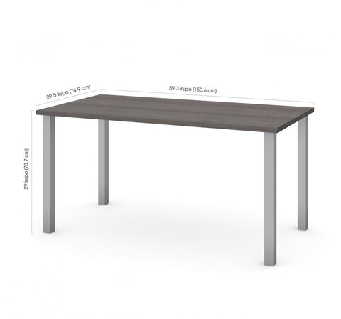 Table de bureau 60L avec pattes de métal carrées
