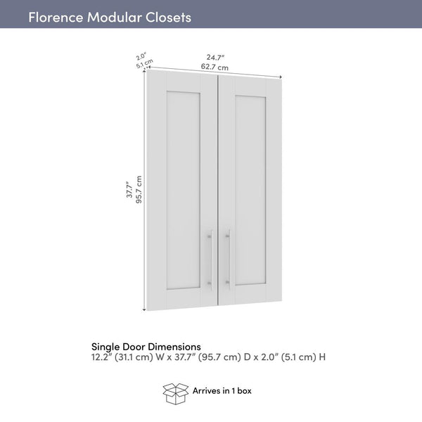 Ensemble de 2 portes en verre dépoli pour organisateurs de garde-robe modulaires 25 po Florence
