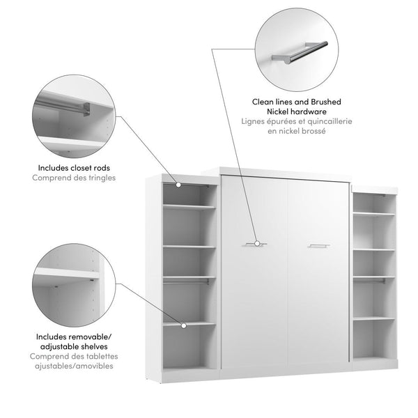 Queen Murphy Bed with 2 Closet Organizers (115W)