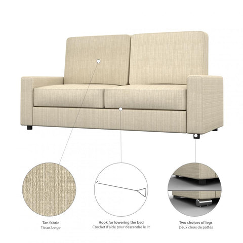Grand lit escamotable avec canapé (78L)
