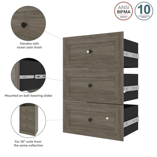 Traditional Drawers (3) Set, 25W x 15D