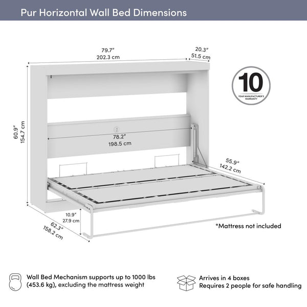 80W Full Horizontal Murphy Bed