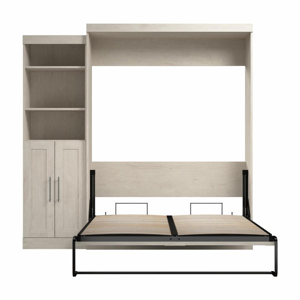 Queen Murphy Bed and Closet Organizer with Doors (90W)