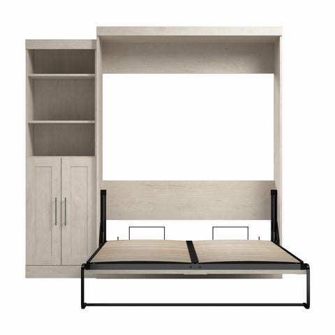 Queen Murphy Bed and Closet Organizer with Doors (90W)