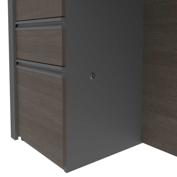 72W U-Shaped Executive Desk with 2 Pedestals and Hutch