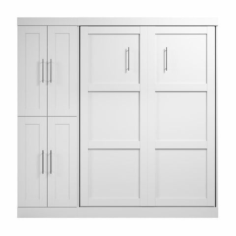 Lit escamotable double avec organisateur de garde-robe (84L)