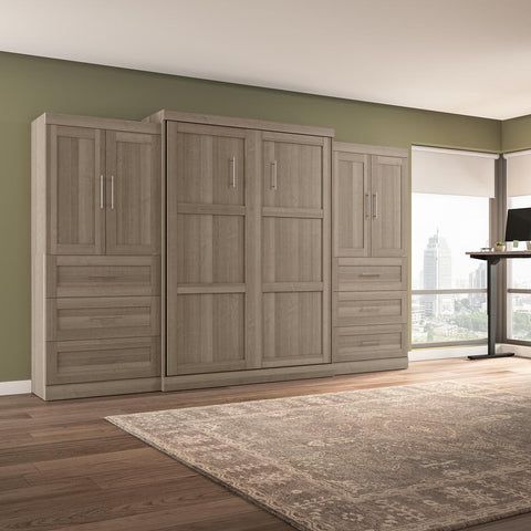 Grand lit escamotable avec penderies (136L)