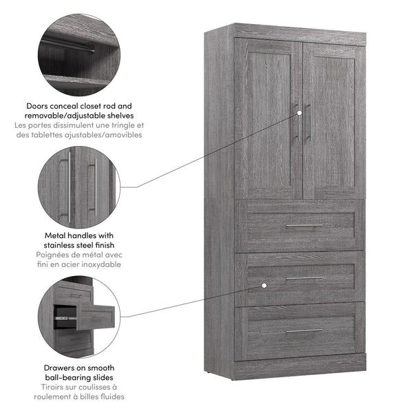 Armoire-penderie 36L avec tiroirs