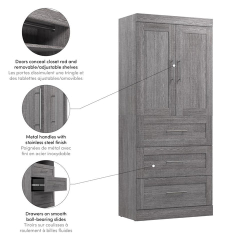 Armoire-penderie 36L avec tiroirs