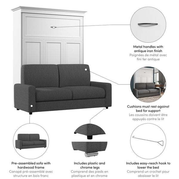 Queen Murphy Bed with Sofa (78W)