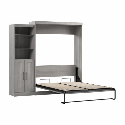 Queen Murphy Bed and Closet Organizer with Doors (90W)