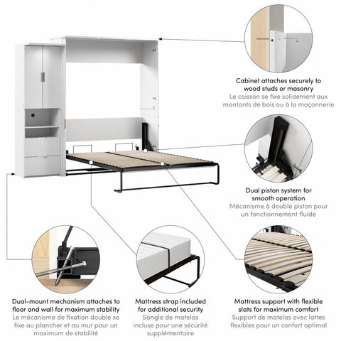 Grand lit escamotable avec armoire (91L)