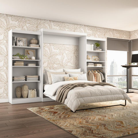 Queen Murphy Bed with 2 Shelving Units (137W)