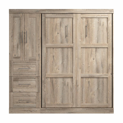 Full Murphy Bed with Closet Organizer with Drawers (84W)