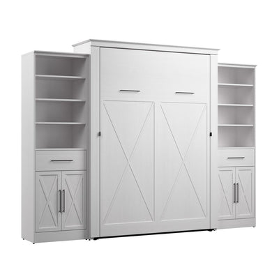 Queen Murphy Bed and Closet Organizers with Doors and Drawers (119W)