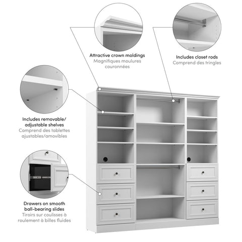 Organisateur de garde-robe avec tiroirs 86L