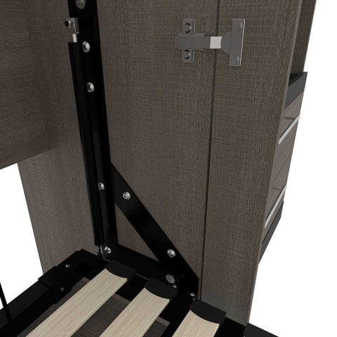 Lit escamotable deux places (double) et rangement multifonctionnel avec tiroirs (119L)