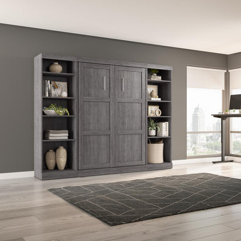 Full Murphy Bed with 2 Shelving Units (109W)