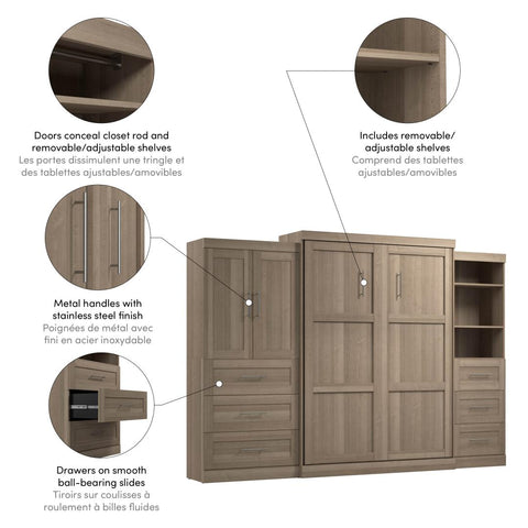 Grand lit escamotable avec rangement ouvert et fermé (126L)