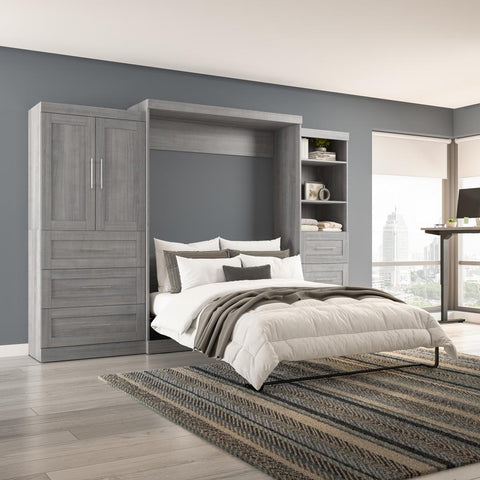 Queen Murphy Bed with Open and Concealed Storage (126W)