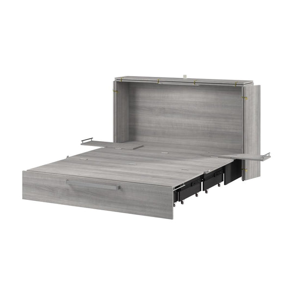 63W Queen Murphy Cabinet Bed with Pullout Drawer