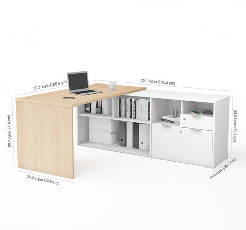 72W L-Shaped Desk