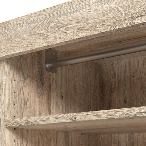 Contemporary Closet System with Shelves, Drawers & Clothing Rods, 61W x 19D