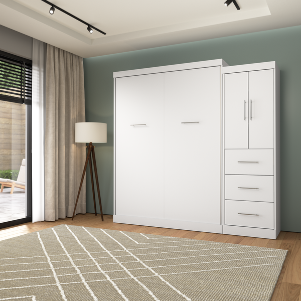 Grand lit escamotable avec armoire-penderie (90L)