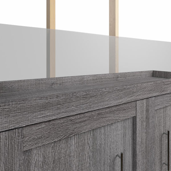 Full Murphy Bed with Storage Cabinets and Pull-Out Shelves (120W)