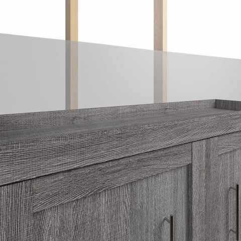 Full Murphy Bed with Storage Cabinets and Pull-Out Shelves (120W)