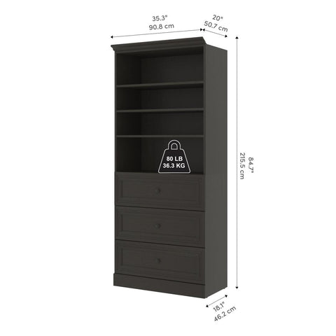 Organisateur de garde-robe avec tiroirs 36L