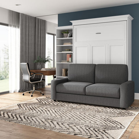 Grand lit escamotable avec canapé et organisateur de garde-robe (97L)