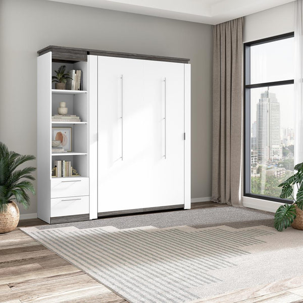 Full Murphy Bed with Shelves and Drawers (81W)