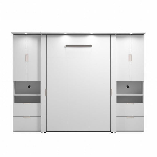 107W Full Murphy Bed with 2 Storage Cabinets