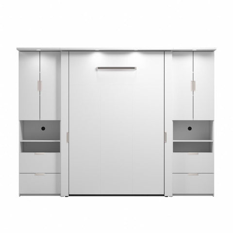 Lit escamotable double avec 2 armoires (107L)