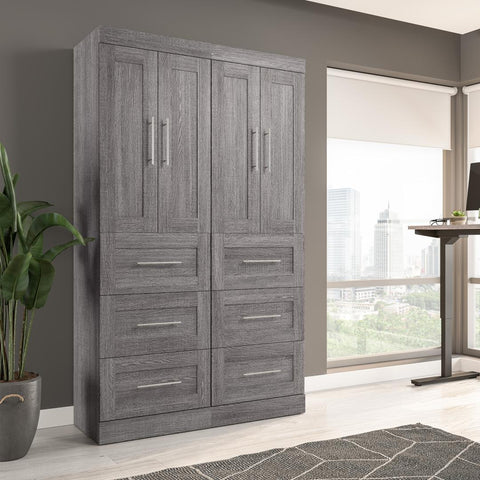 Contemporary Closet System with Doors & Drawers, 50W x 19D