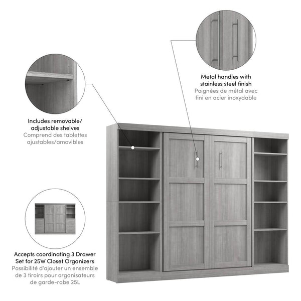 Full Murphy Bed with 2 Shelving Units (109W)