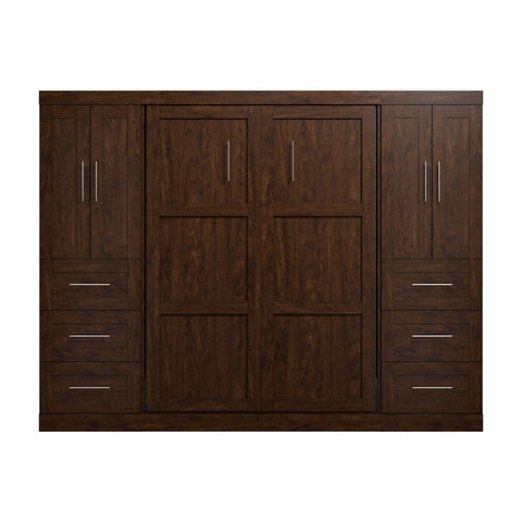 Full Murphy Bed with Closet Storage Cabinets (109W)