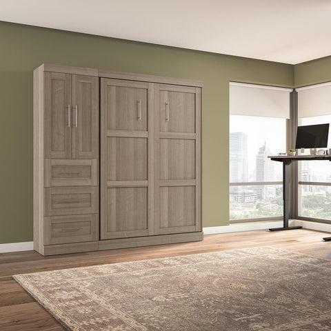 Full Murphy Bed with Closet Organizer with Drawers (84W)