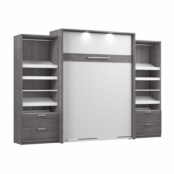 Grand lit escamotable avec 2 organisateurs de garde-robe avec tiroirs (125L)