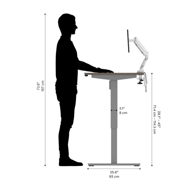 72W x 30D Standing Desk with Dual Monitor Arm