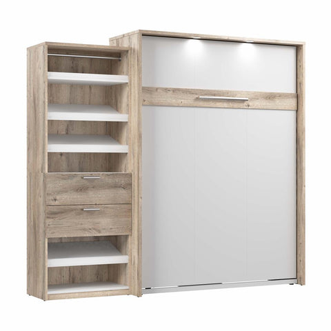 Grand lit escamotable avec organisateur de garde-robe (95L)